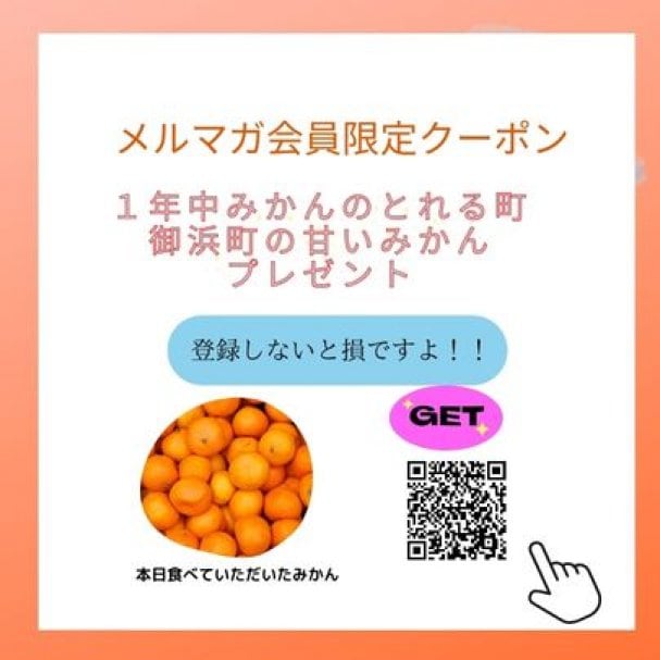 メルマガ新規登録特典　御浜町の美味しいみかんプレゼント！！
