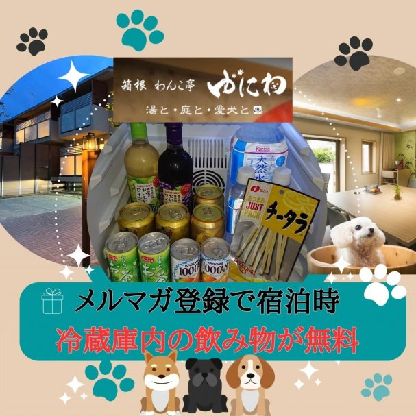 メルマガ登録で冷蔵庫内の飲み物プレゼント