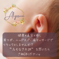 長岡市/耳ツボジュエリー・ドライヘッドスパ　Alyssum