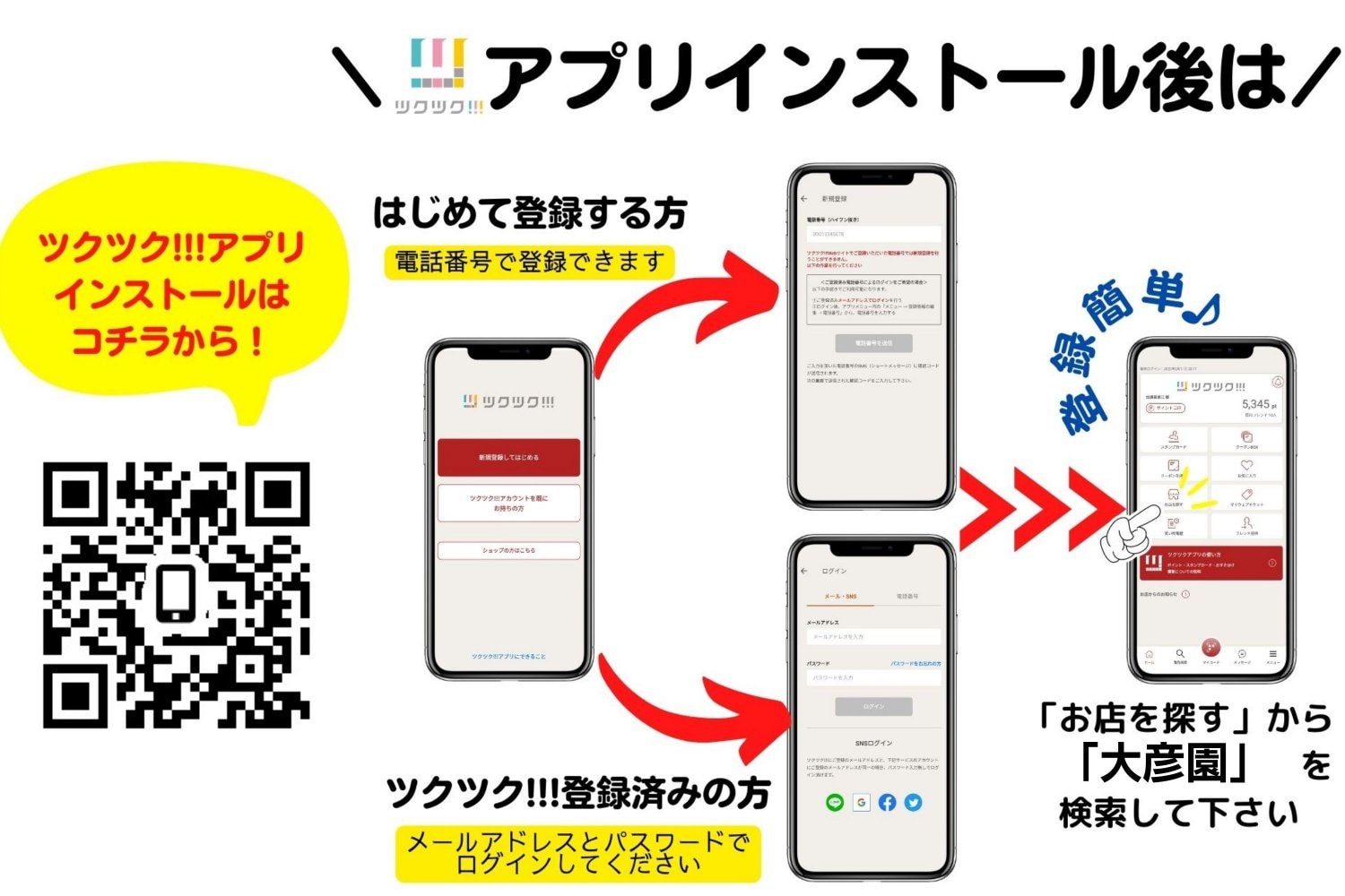 アプリインストール後の流れ