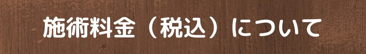 施術料金(税込)ついて