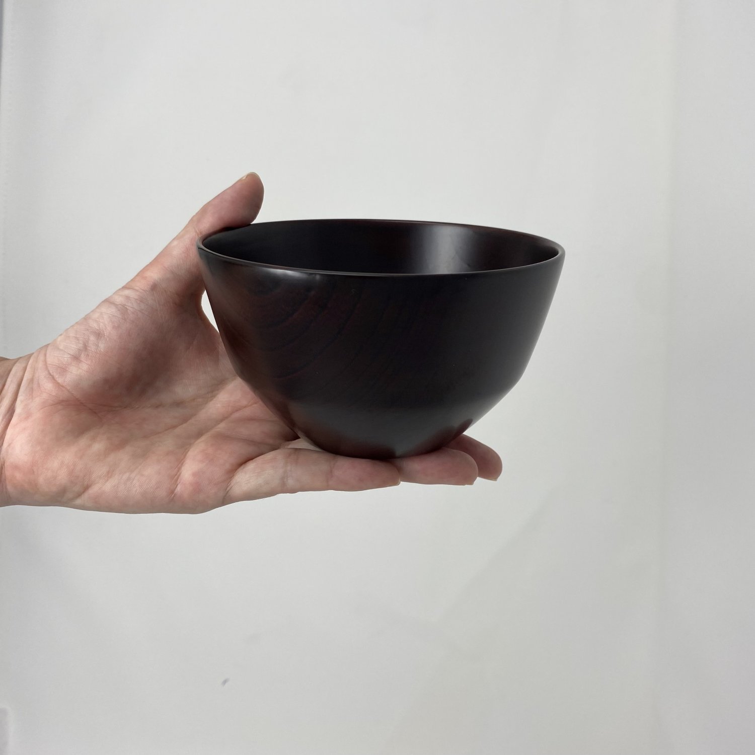 【琉球うるしや】飯椀｜濃茶｜光沢艶なし｜直径12×高さ6.8cm 重さ112g｜本漆、天然木｜現品限り❗️