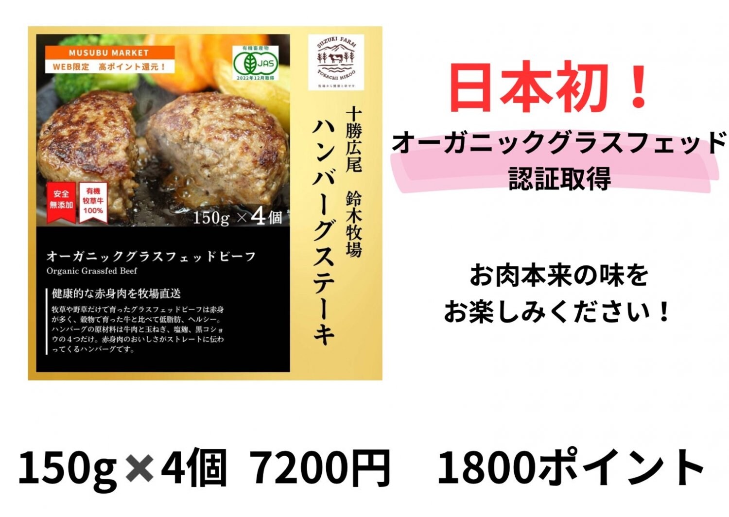 鈴木牧場のハンバーグステーキ4個