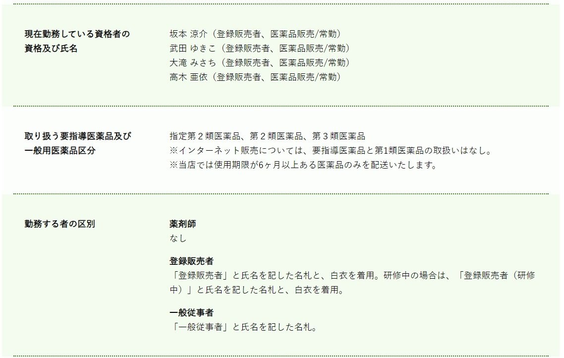 医薬品の販売について