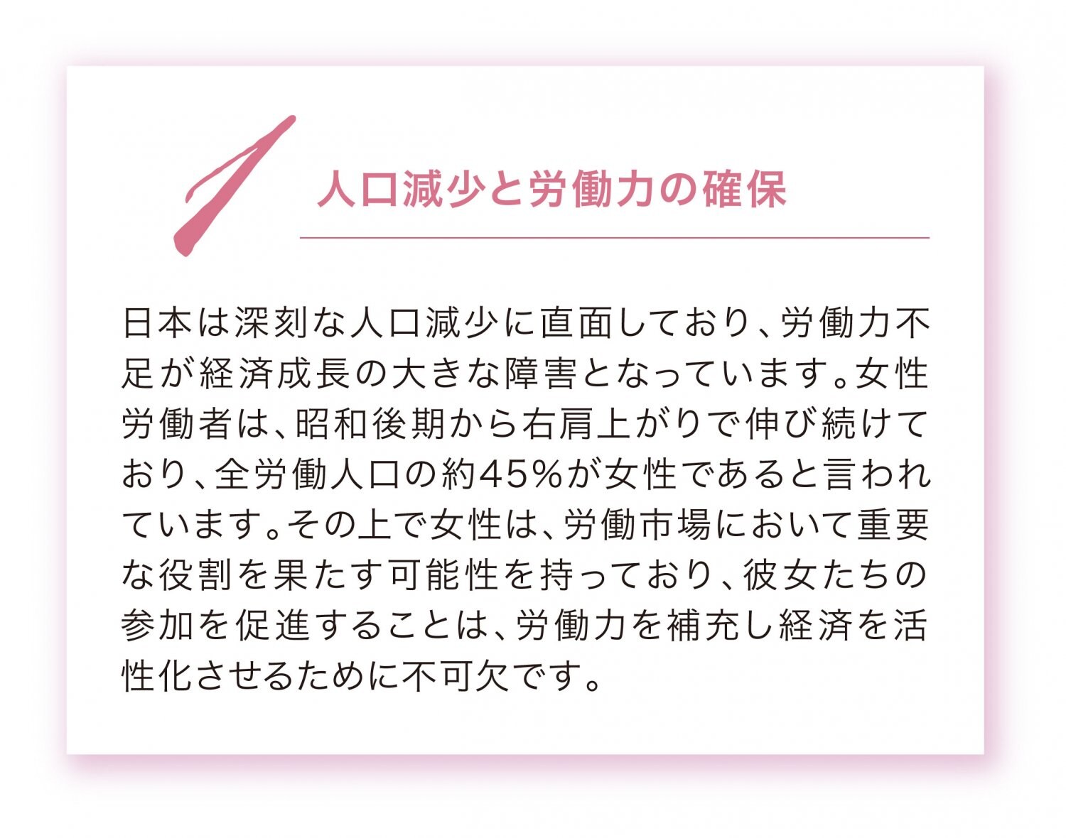 ウェルビーイング　人口減少　労働力　女性