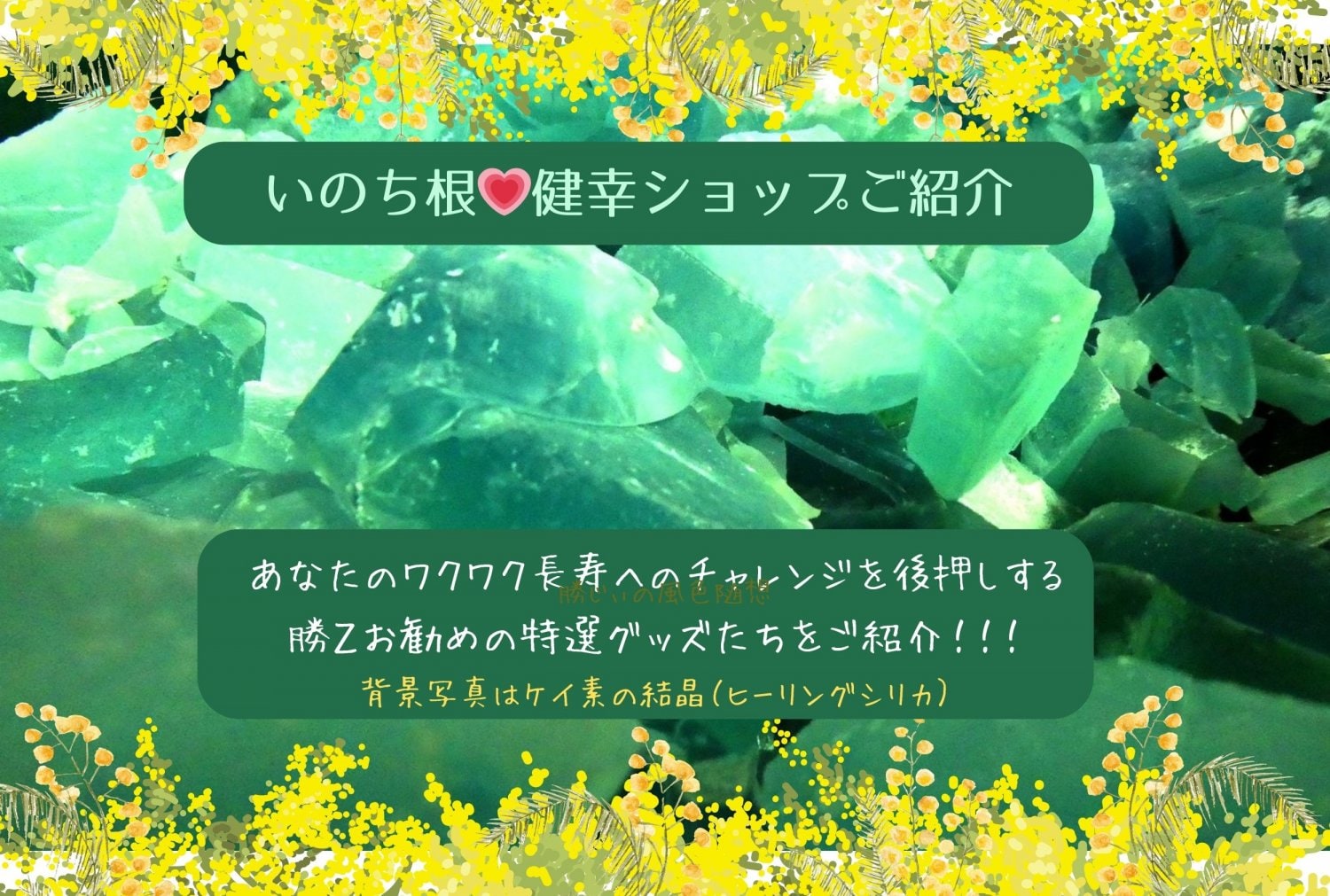 飲む水晶水溶性ケイ素と関連商品をご紹介しています。