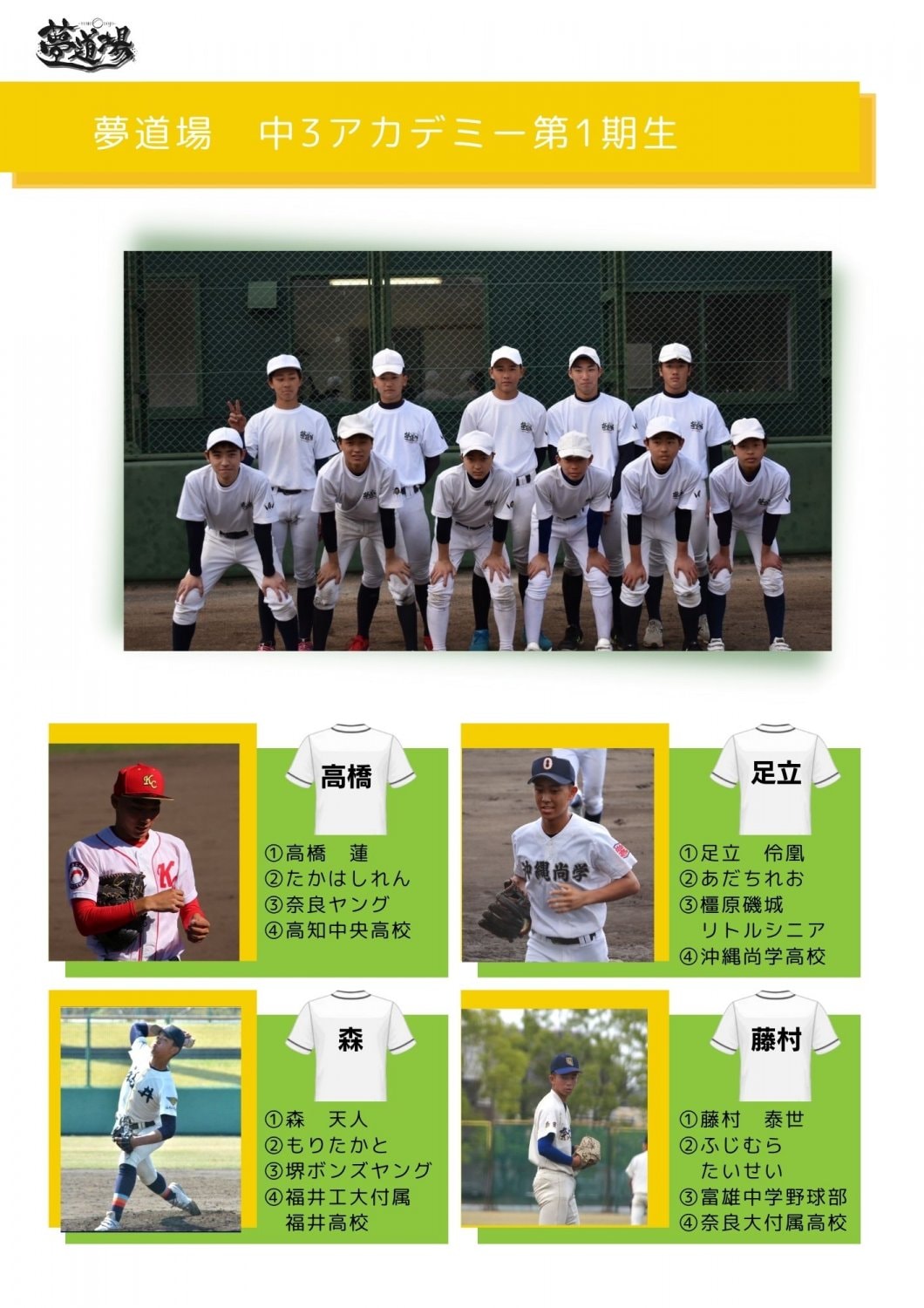 夢道場中3アカデミー第1期生