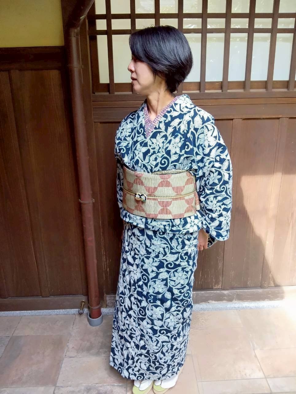 伊勢型木綿のコーデ