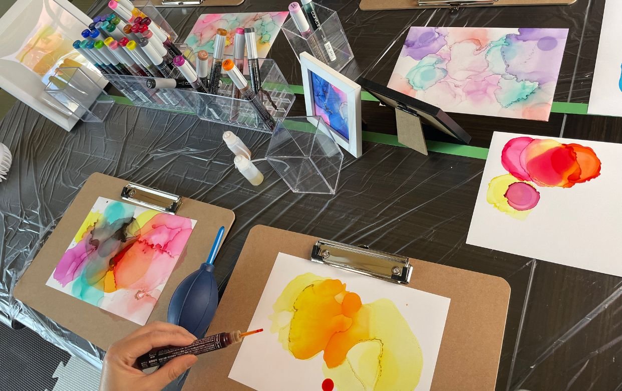 アルコールインクアート ワークショップ