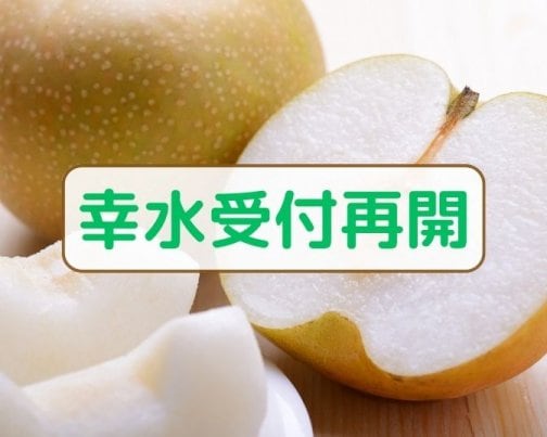 【幸水】8/11.22時より一部商品受付再開のお知らせ