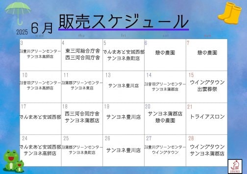 6月の販売スケジュール