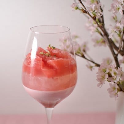 新作｜さくらとピンクグレープフルーツのグラス