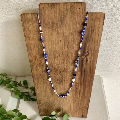 手作りアクセサリー　天然石とビーズのネックレス　Belinda　ベリンダ