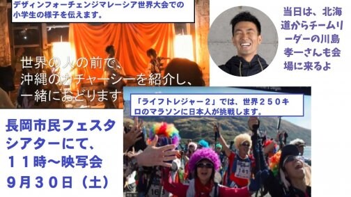 映写会開催９月３０日アオーレ長岡で