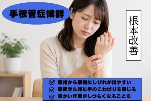 手根管症候群で手がしびれる…朝のこわばり・指のしびれ対策