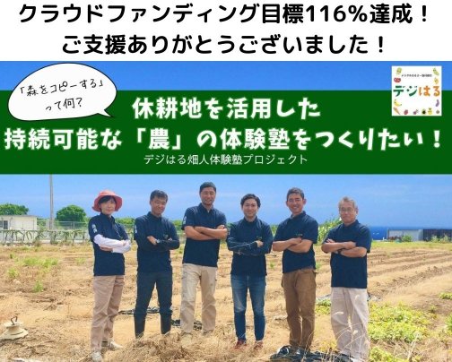 クラウドファンディング目標116％達成！ ご支援ありがとうございました！