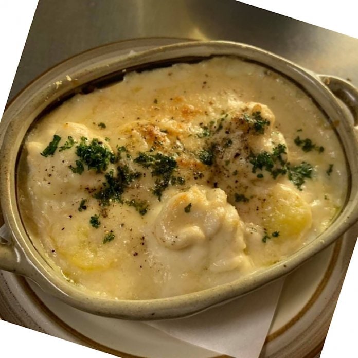 マダチのグラタン　自家製味噌味