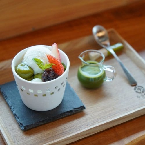 抹茶あんみつ（ジェラート入り）