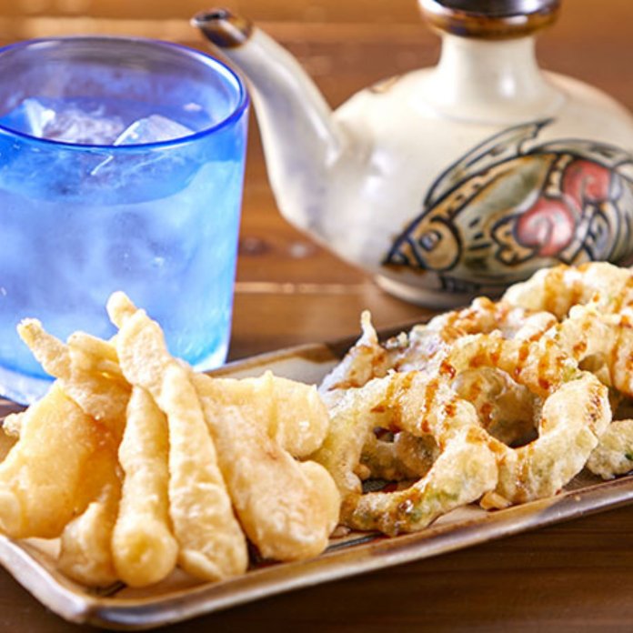 ゴーヤー天ぷらと島らっきょ天ぷらセット