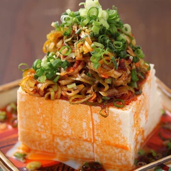 島豆腐とねぎラー油