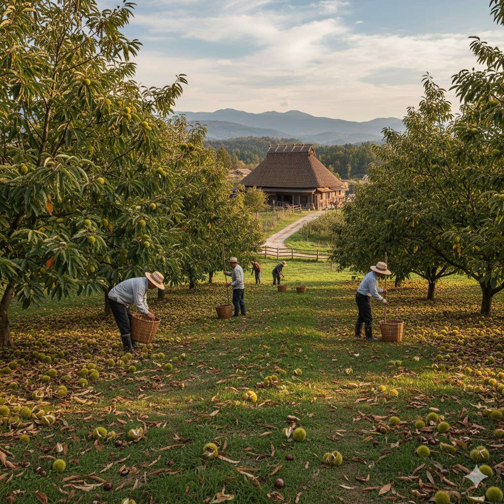 手入れの行き届いた栗農園