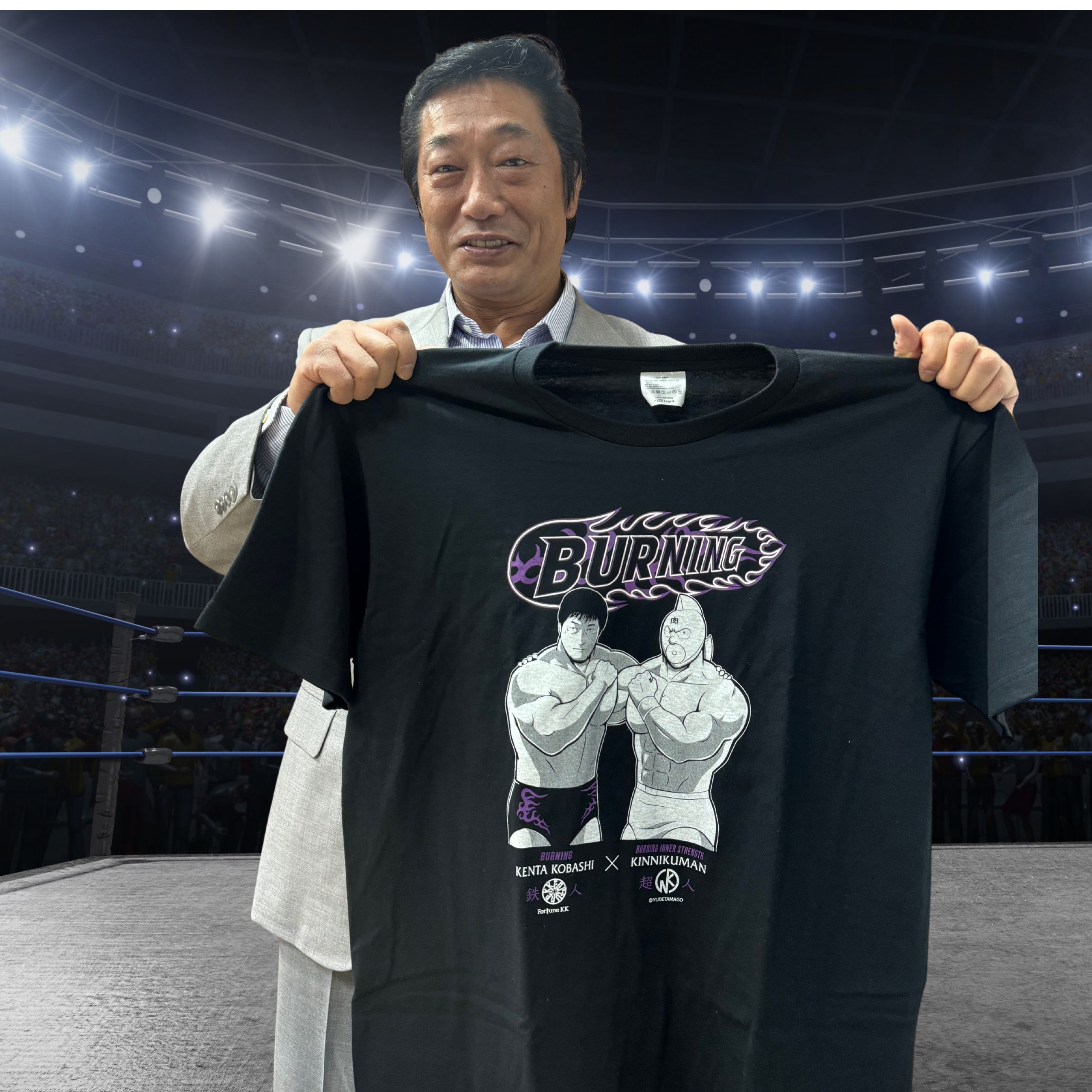 XL】小橋建太×キン肉マンコラボTシャツ〜鉄人×超人〜