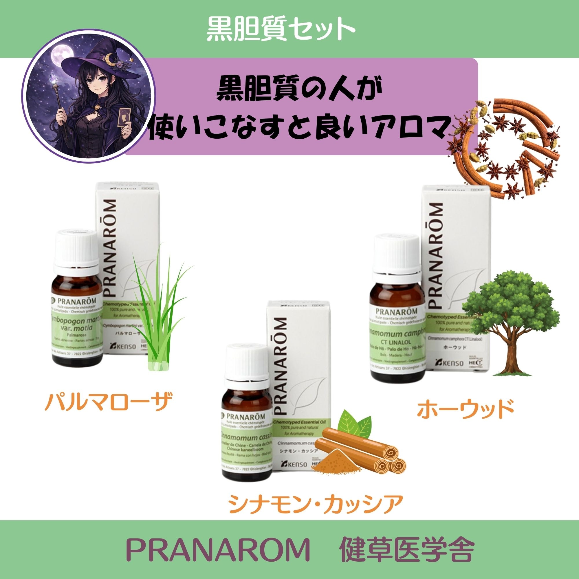 黒胆質アロマセット|プラナロム社 ケモタイプ精油 安心 アロマテラピー