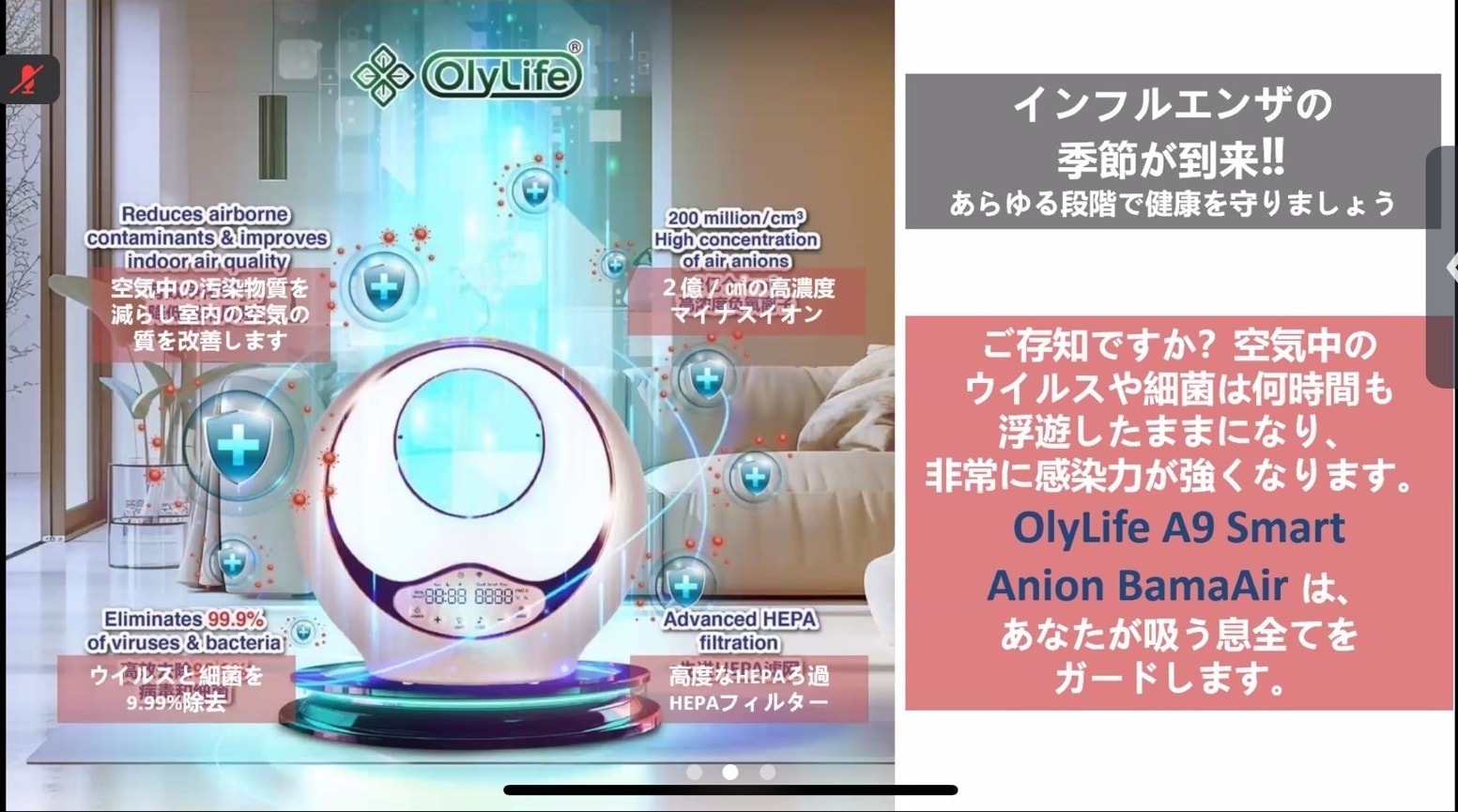 【専用】新品未使用 オリーライフ A9 Smart Anion BamaAir OlyLife A9 BamaAir オリーライフ／イオン発生器