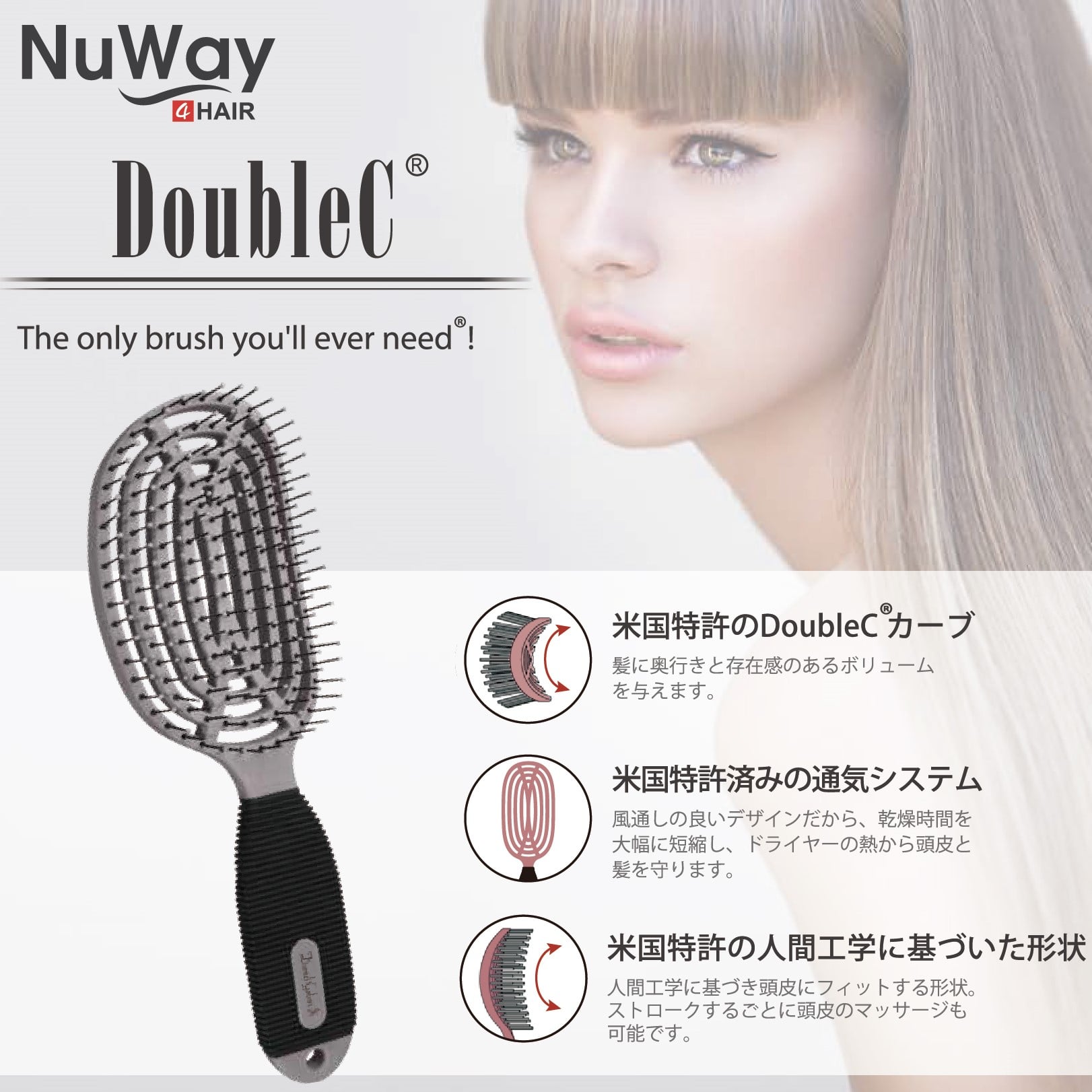 NuWay4hair Double C｜日本初上陸！話題のヘアブラシ