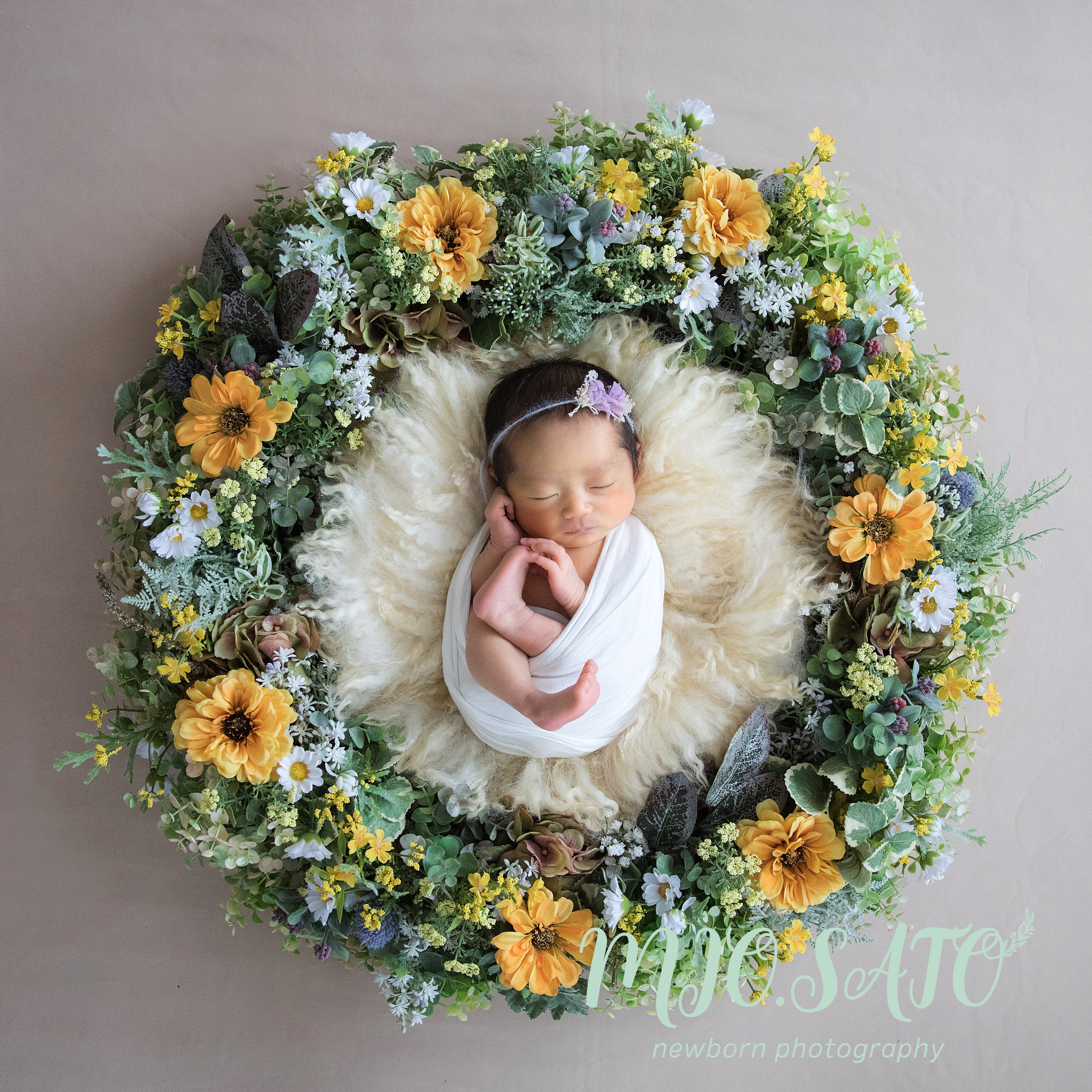 ニューボーンフォト【30枚納品】 オリジナルリースで撮影できる大満足