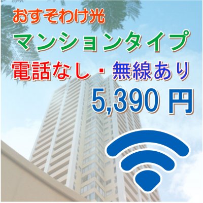 おすそわけ光 マンションタイプ|電話なし・無線あり|高ポイント還元|
