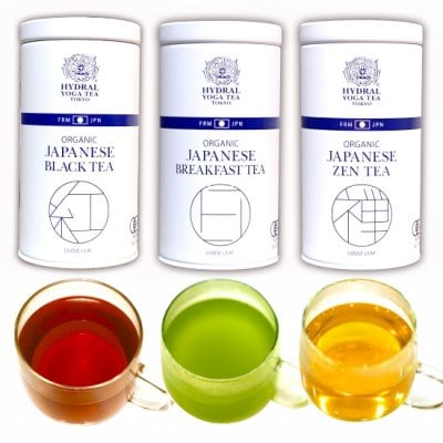 【再入荷・555ポイント高還元・オススメ】3 Organic Tea Cans Set｜国産オーガニックティー3種セット(各50g缶入)｜特別な贈り物にも。｜HYDRAL YOGA TEA