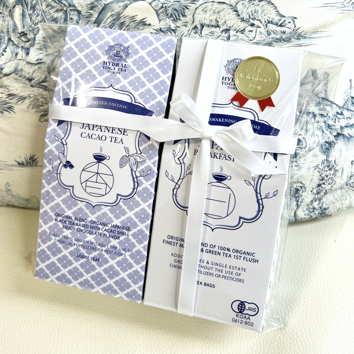 ホワイトデー限定Set【ラッピング無料!Teabag】カカオティー・抹茶グリーンティーのセット|ピラミッド型ティーバッグタイプ(8包)|オーガニックティーのHYDRAL YOGA TEA