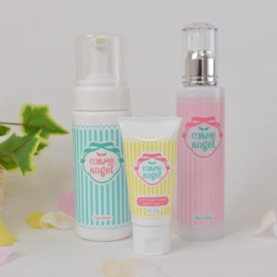 【人気ナンバー2】コスメエンジェルふわふわ泡洗顔＆ぷるぷるスキンローション＆UVプロテクトクリームセット