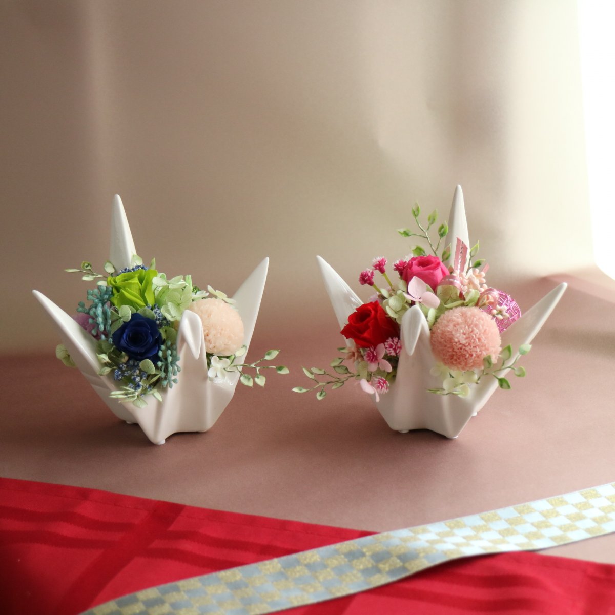 鶴の舞プリザーブドフラワーアレンジ　フラワー通販ショップ｜スターリリーフラワーズ