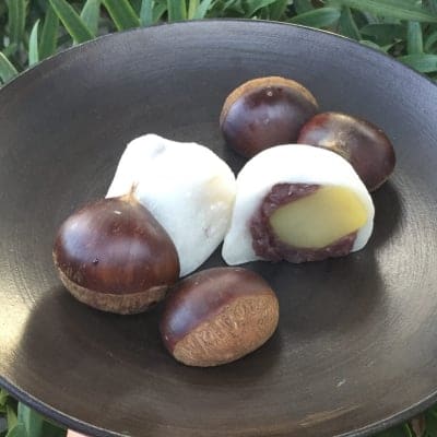 ビックリするほど美味しい！贅沢ゴロゴロ栗大福６個セット 11月末ごろ迄の限定秋の味覚。ごろんと大きめ栗が国産米で作ったお餅に包まれて幸せ気分。