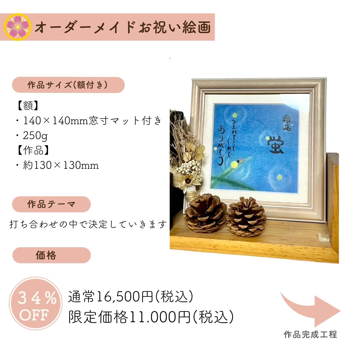 【毎月限定3名様】額付き|オーダー絵画作品