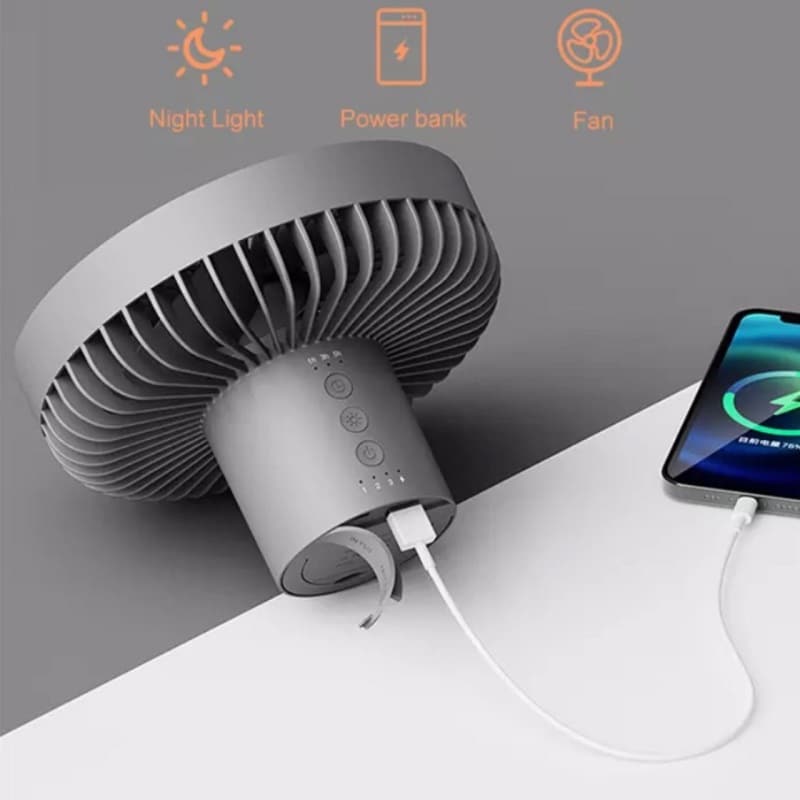 LED サーキュレーター キャンプファン アウトドア用携帯扇風機 USB充電