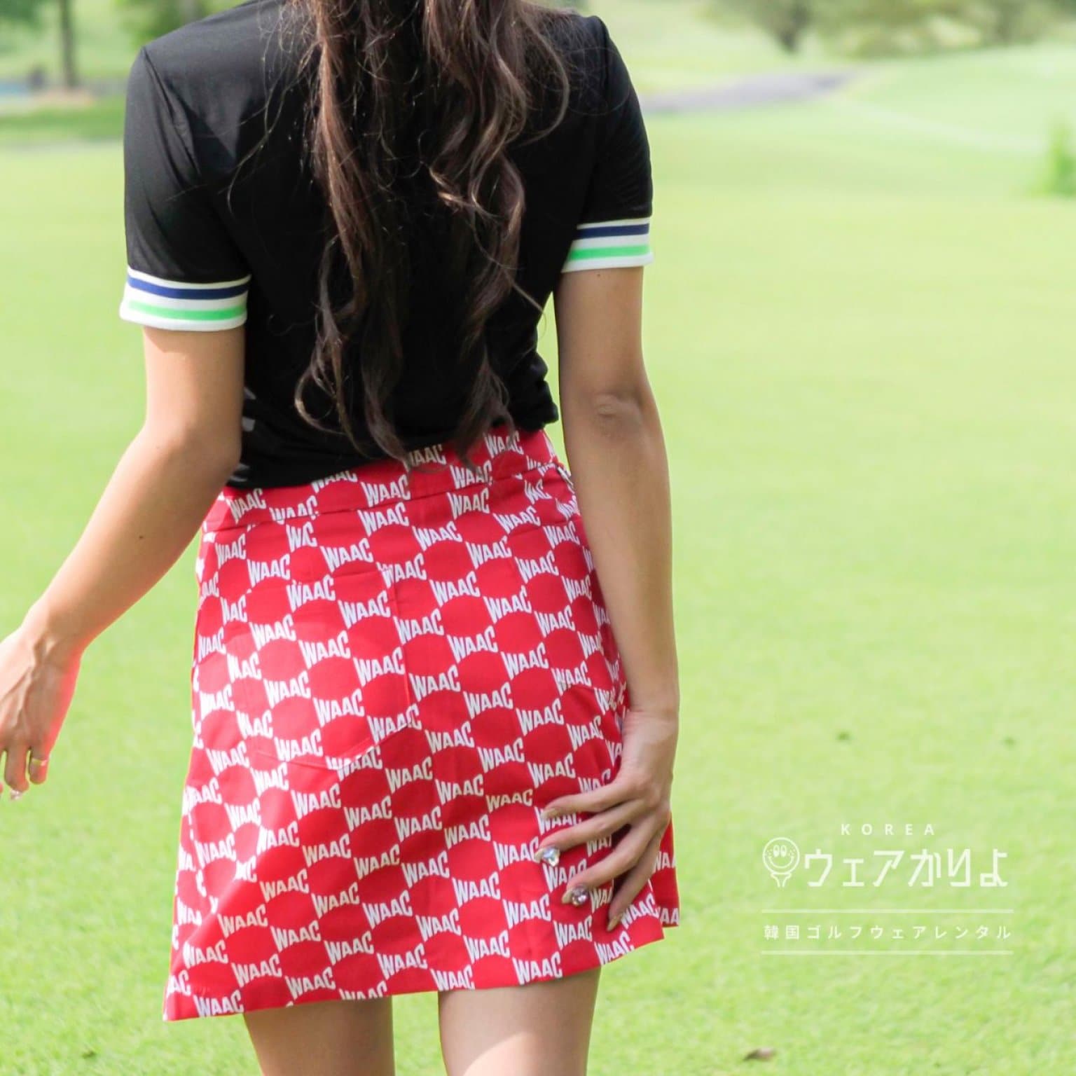 WAAC ワック ハイウエストAラインキュロットスカート レッド 2サイズ