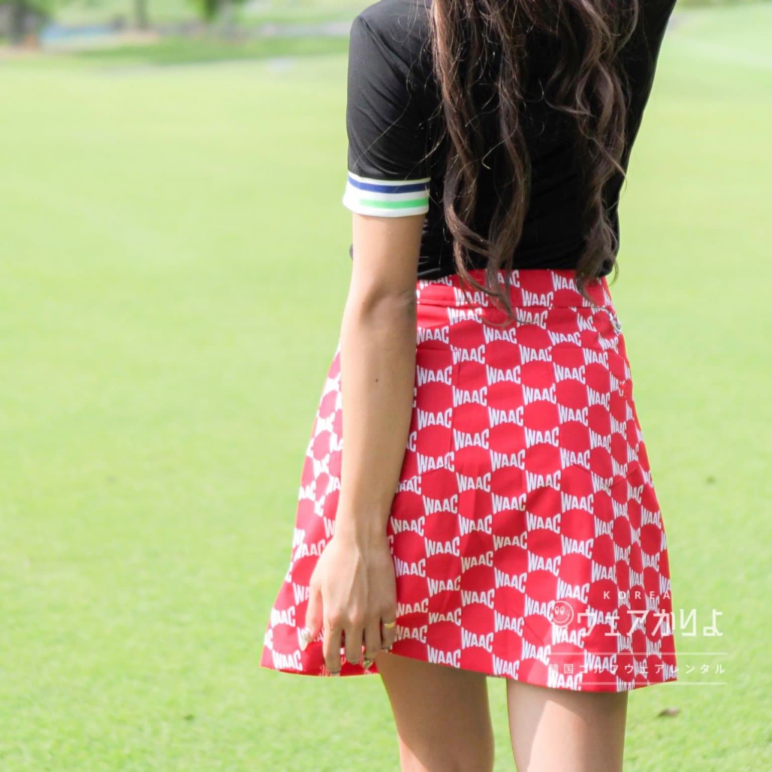WAAC ワック ハイウエストAラインキュロットスカート レッド 2サイズ