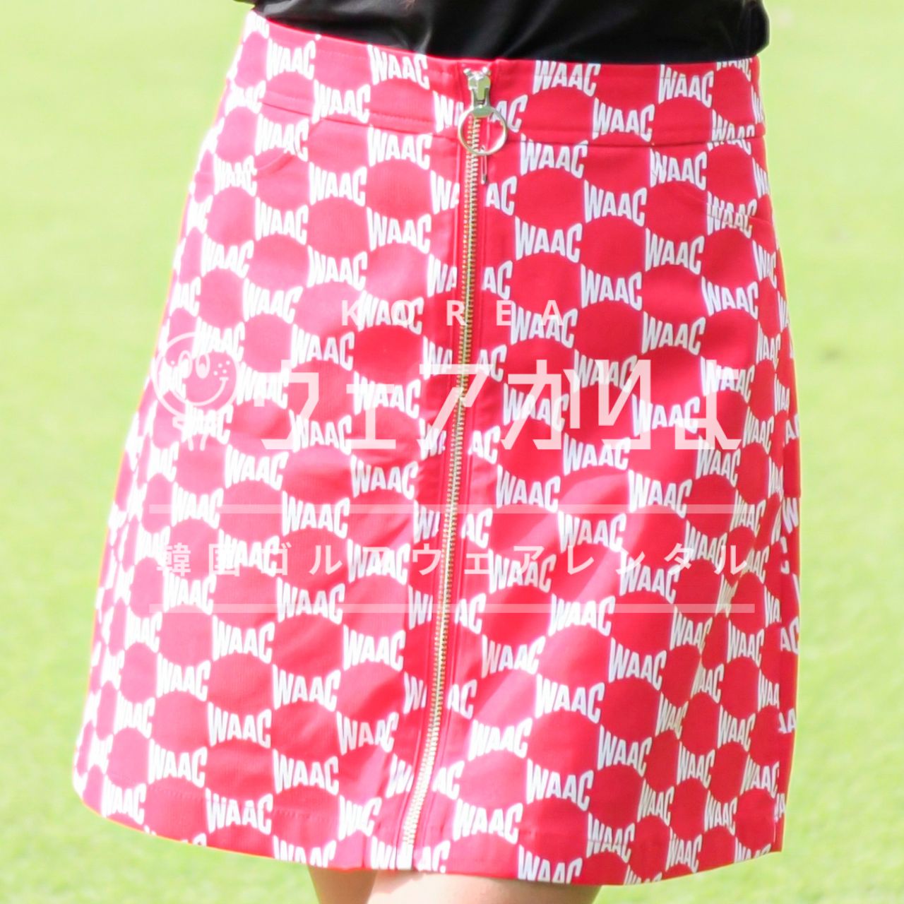 WAAC ワック ハイウエストAラインキュロットスカート レッド 2サイズ