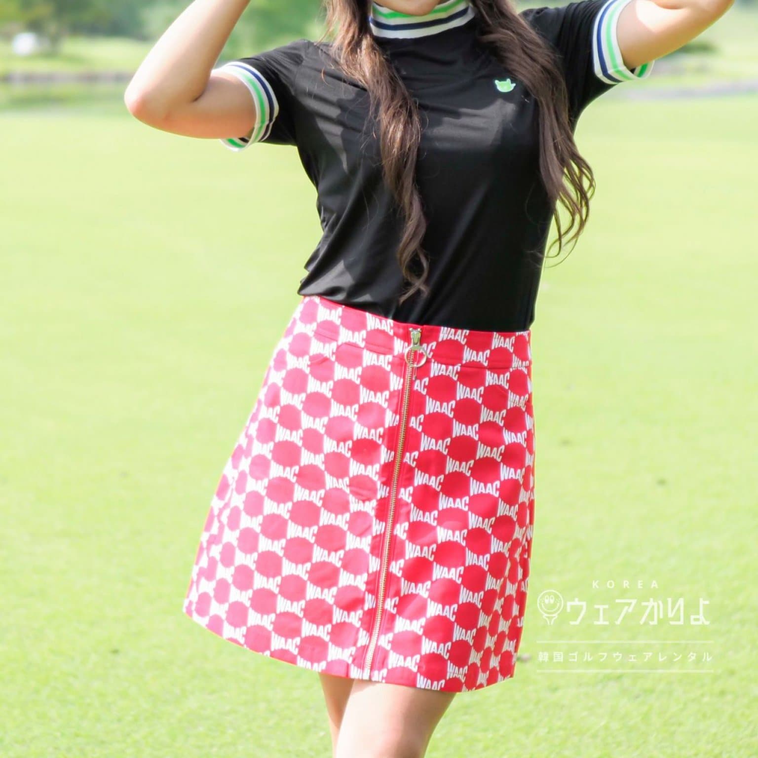 WAAC ワック ハイウエストAラインキュロットスカート レッド 2サイズ