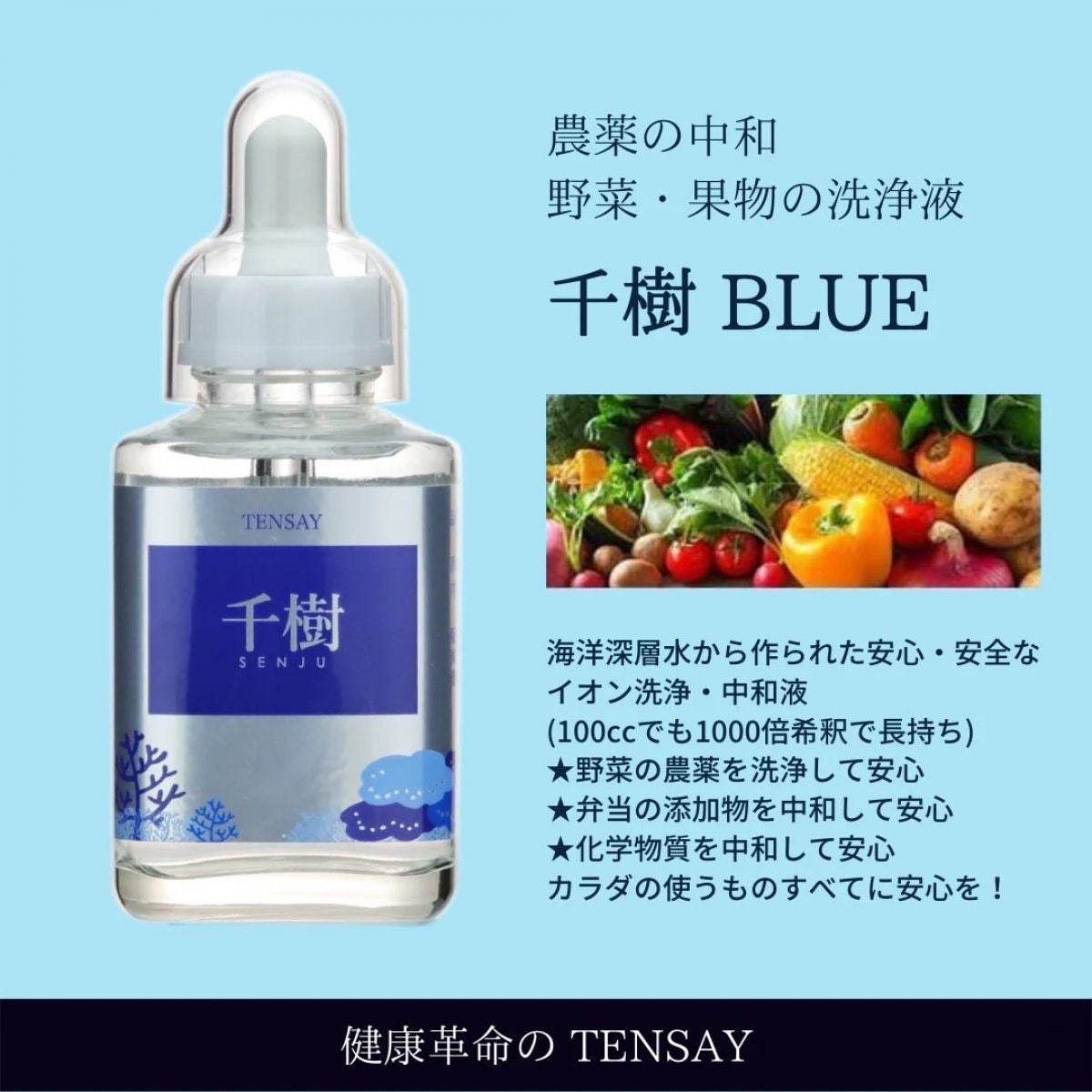 【TENSAY】千樹(せんじゅ)BLUE 100㎖ 海洋ミネラルアルカリイオン水