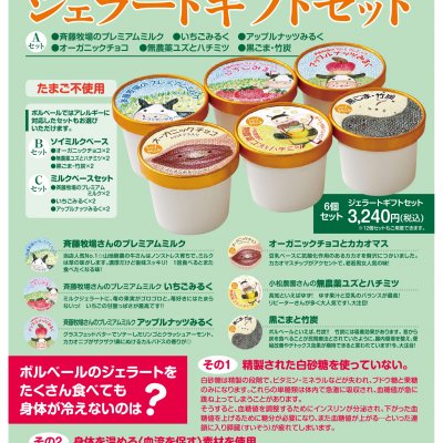 ジェラート ギフトボックス 100%ナチュラル 自然の恵みたっぷり元気になるジェラート❕