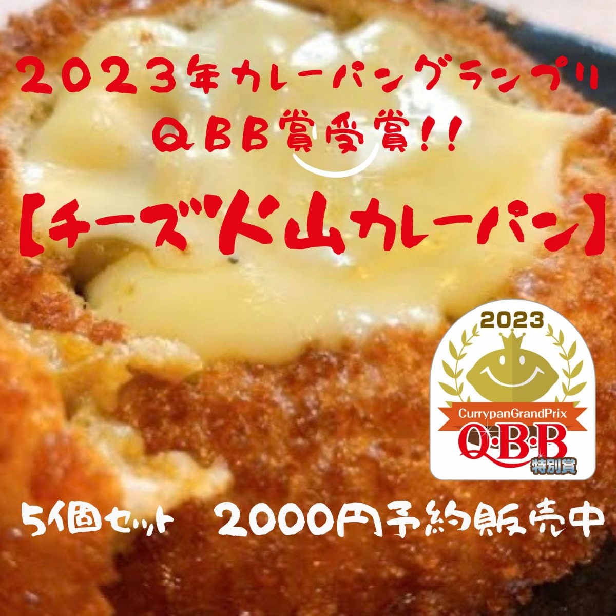 2023年カレーパングランプリスポンサー賞受賞！！チーズ火山カレーパン　5個入り2000円　予約販売
