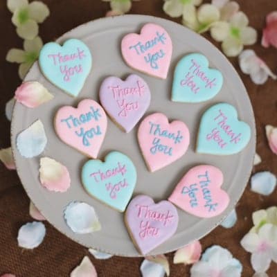 <アイシングクッキー>【ハート無地】20枚セット