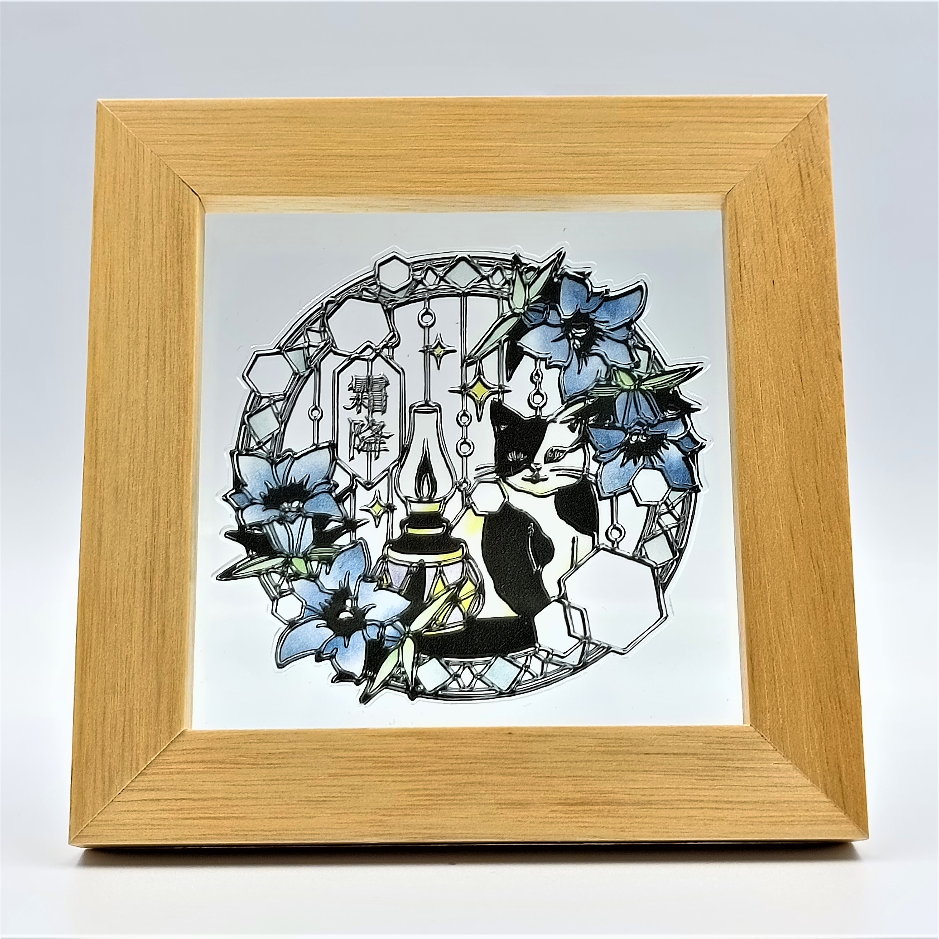 切り絵/大橋忍デザイン 二十四節気 ガラス装飾プレート【小寒】（簡易