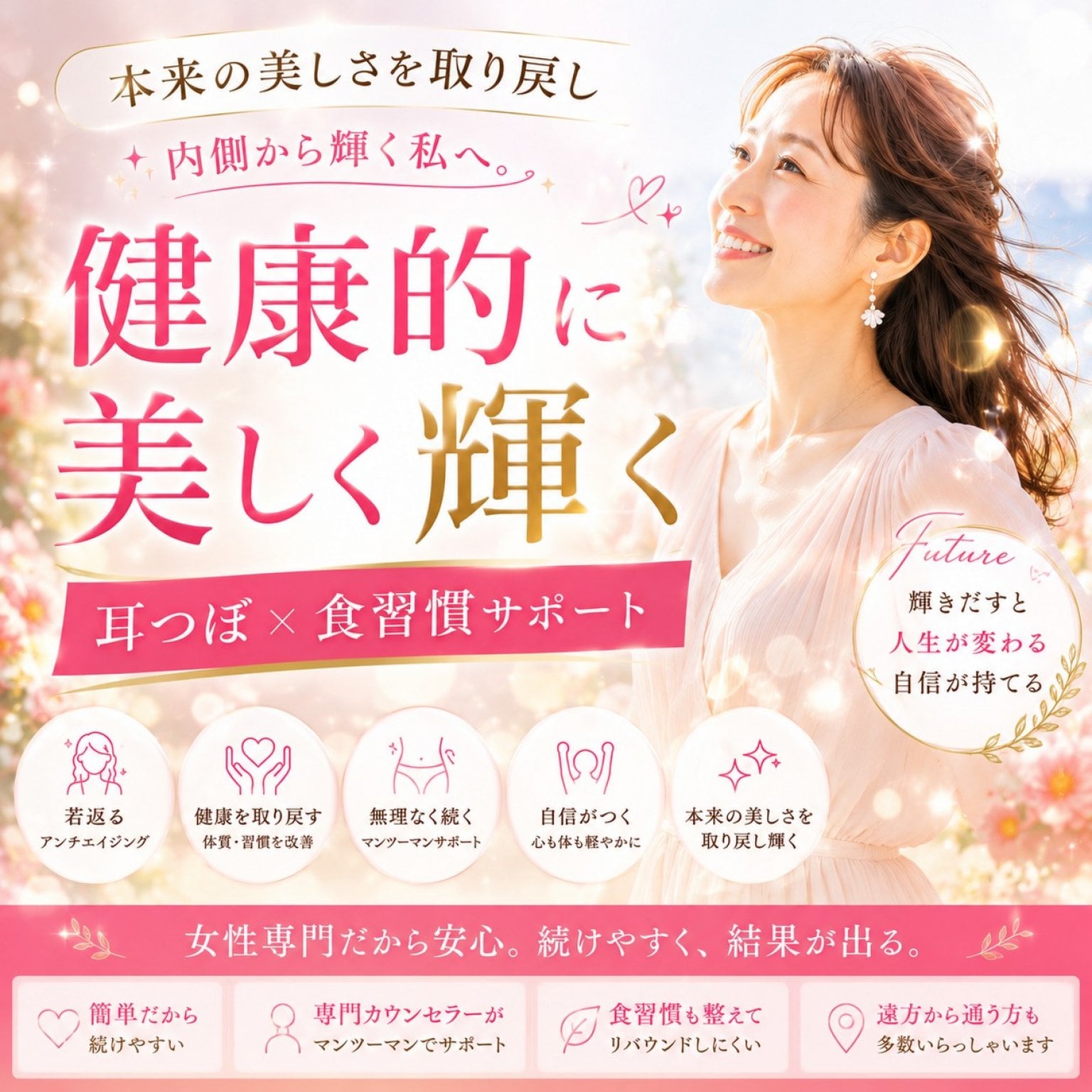 耳つぼダイエット・スタート前のカウンセリング120分　練馬区　石神井公園駅徒歩3分　痩身　早く痩せたい　