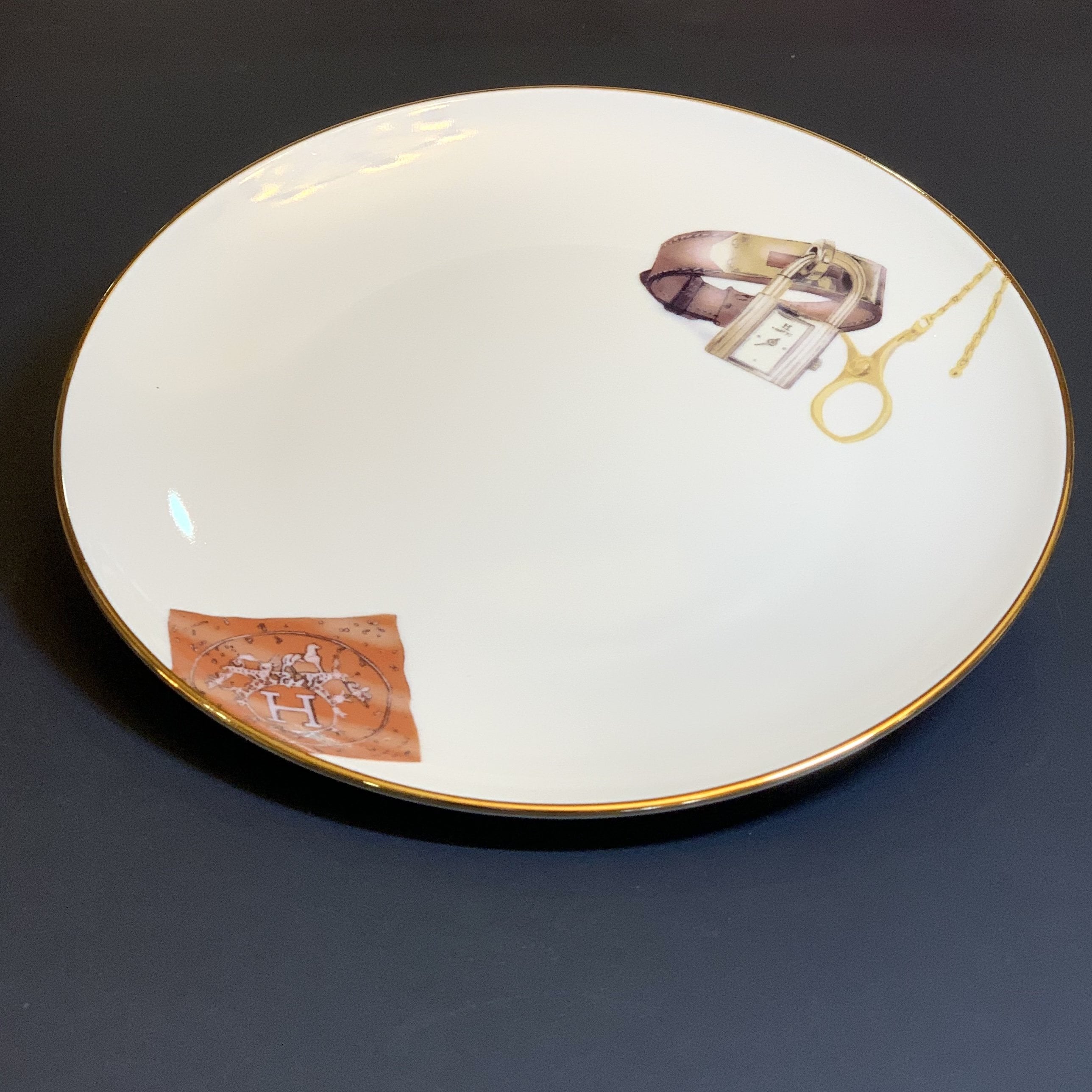 S様専用ポーセラーツ エルメスモチーフプレート大4枚セット