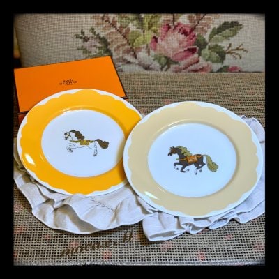 ポーセラーツ 馬モチーフプレート2枚セット